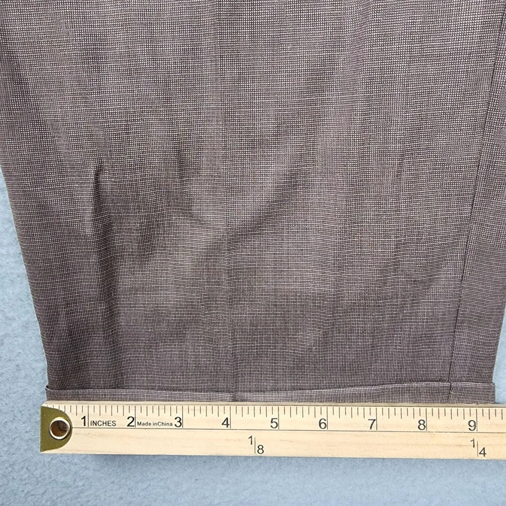 Claiborne Dress Pants Mens 34x32 Brown Check S-Essentials Pleated Cuffed Hem NWT